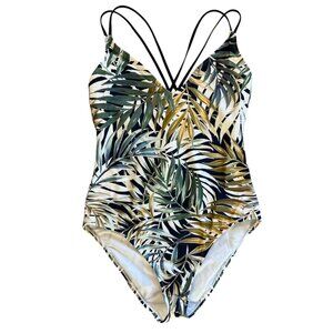 Hurley Women's Size Large One-Piece Swimsuit Palms Swimwear - Snags See Photos